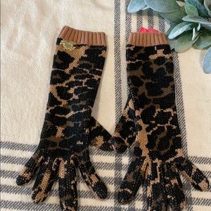Betsy Johnson Leopard Long Gloves